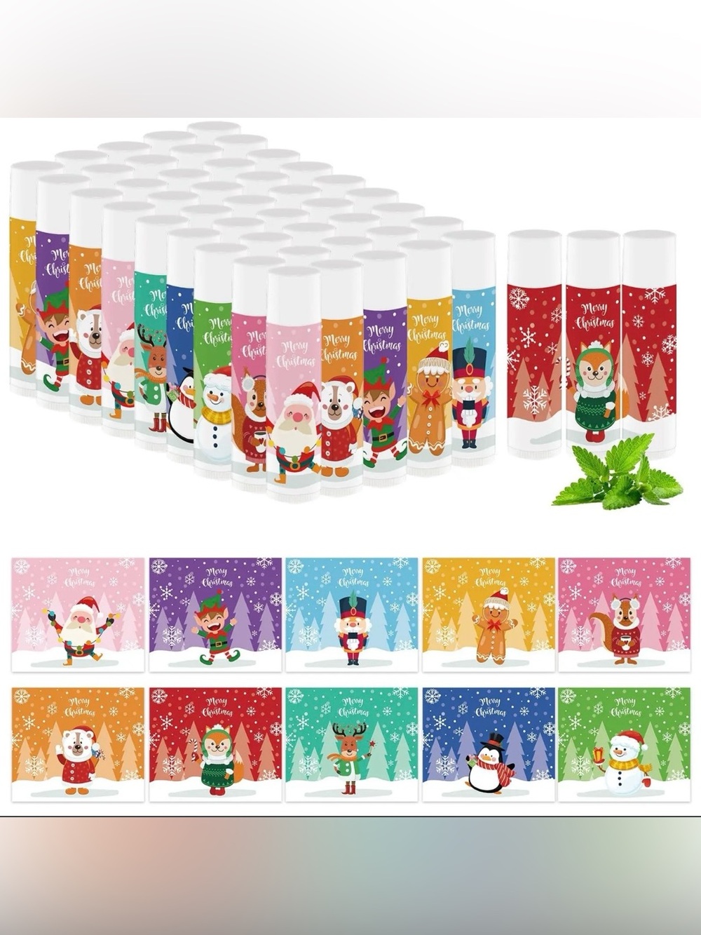 BUY NOW BUNDLE of 2 Holiday Lip Balms with Organza Bag and Gift Tag - Picture 2 of 3